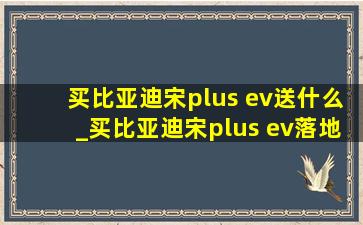 买比亚迪宋plus ev送什么_买比亚迪宋plus ev落地价